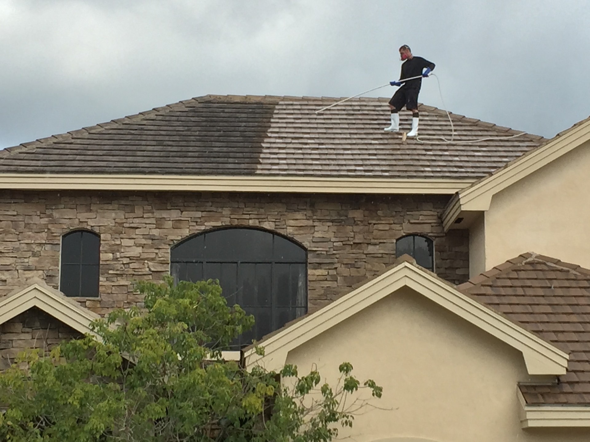 Before: Roof cleaning in Wellington, Florida