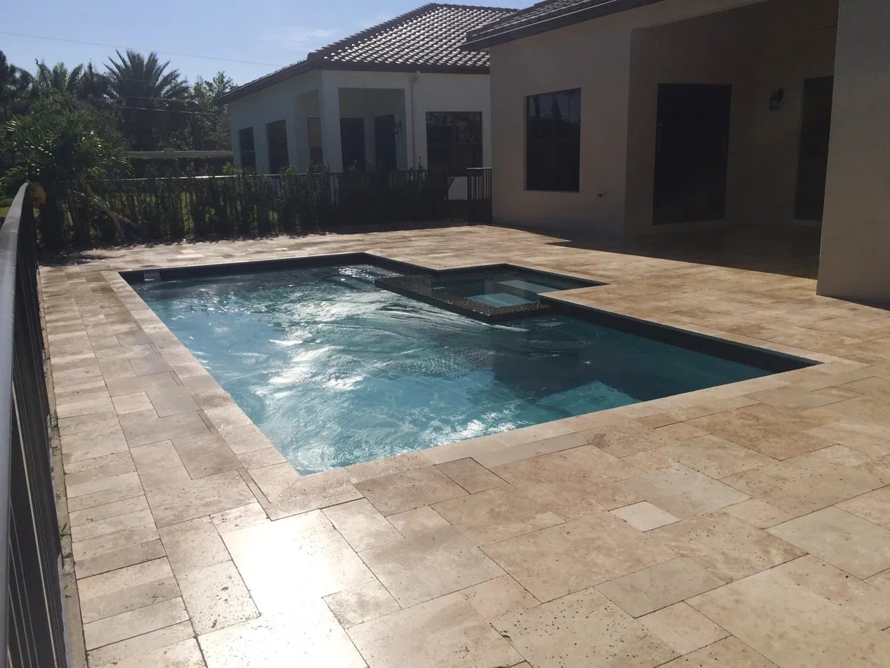 After: Paver pool deck pressure washing and sealing - Lake Worth, FL — after service