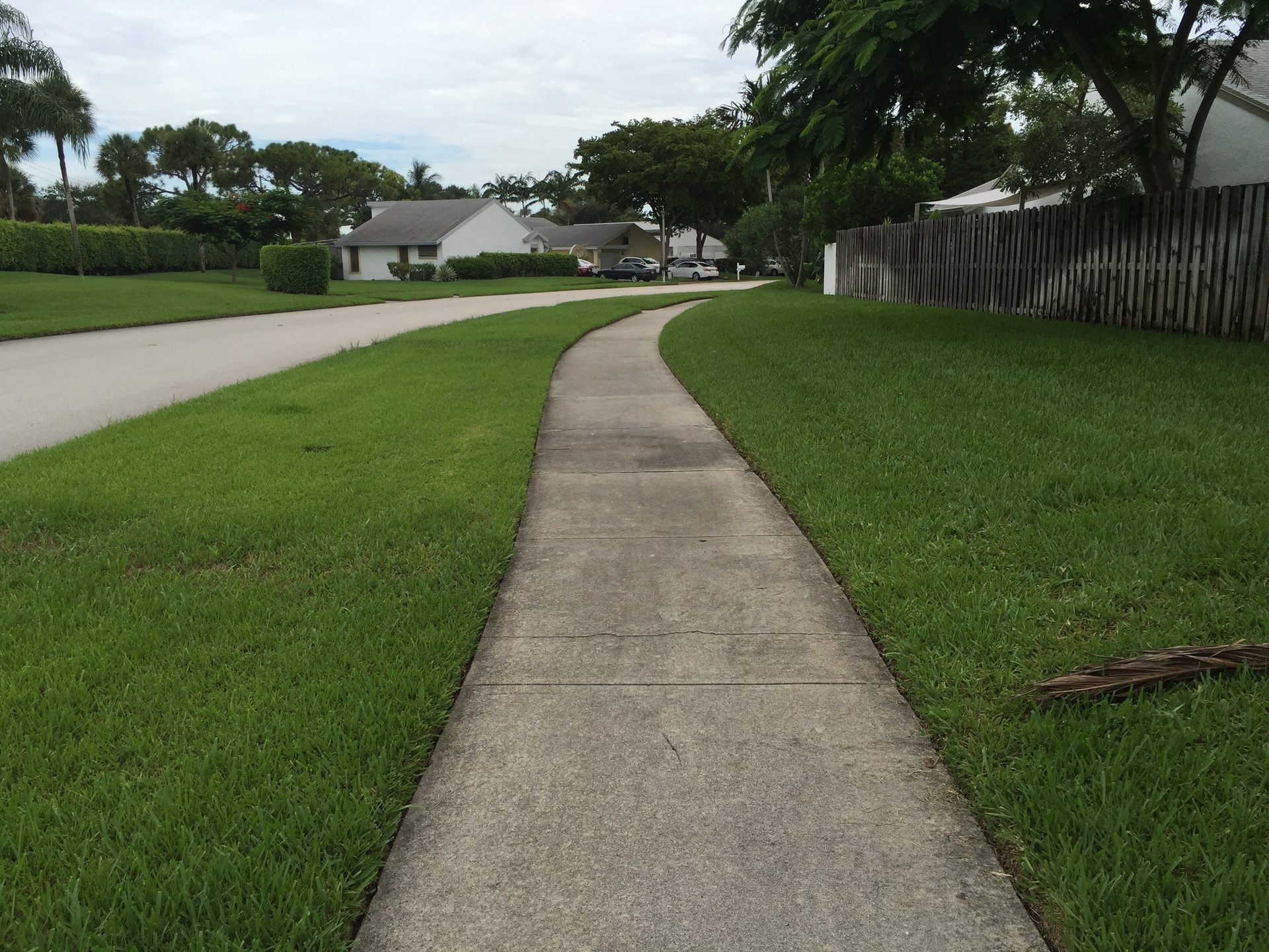 HOA sidewalk in Delray Beach, FL before cleaning