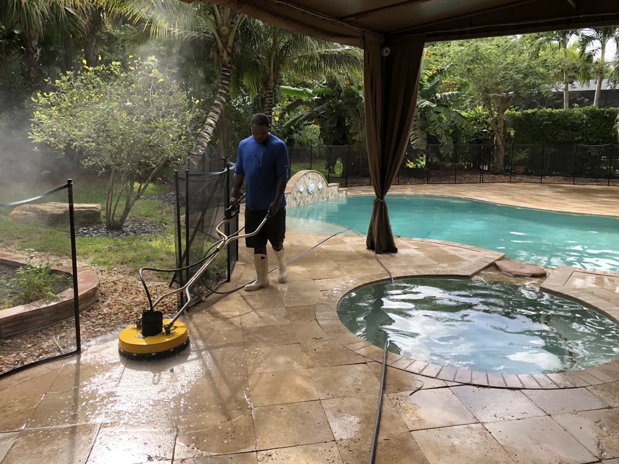 Pool and spa deck pressure washing - Wellington, FL